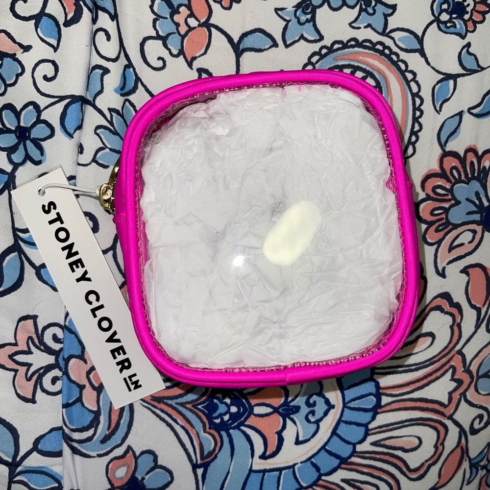 Stoney Clover Lane Fuchsia Clear Front Mini Pouch